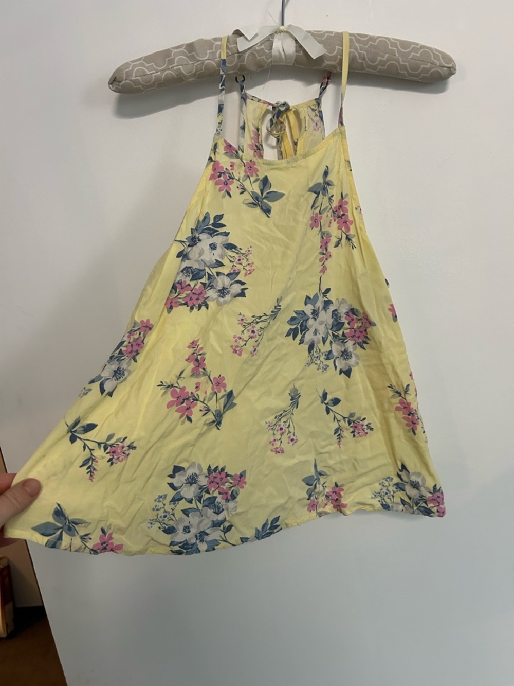 Hollister Yellow Floral Cami with Pink & Blue Blooms - Picture 2 of 6